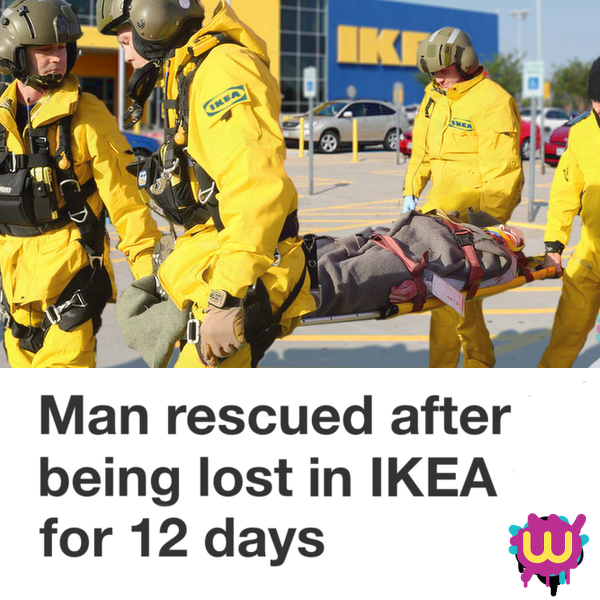 Man rescued after being lost in IKEA for 12 days