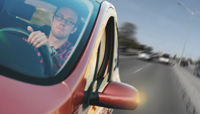 French driver uses turning signal