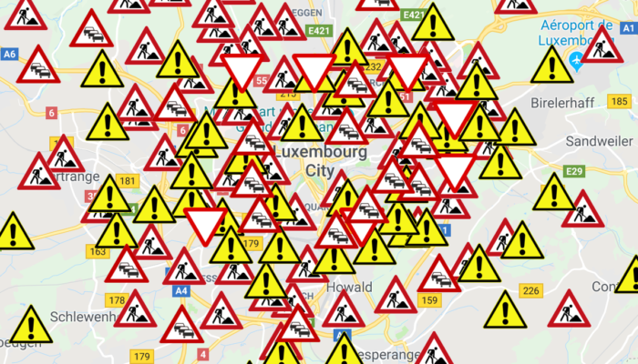 Traffic map of Luxembourg