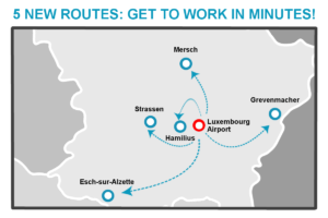 New Luxair routes to Esch, Strassen, Hamilius and more