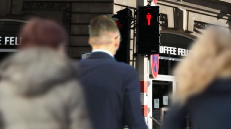 Luxembourg man crosswalk