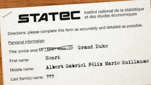 Oops: Grand Duke realises they forgot to give him last name