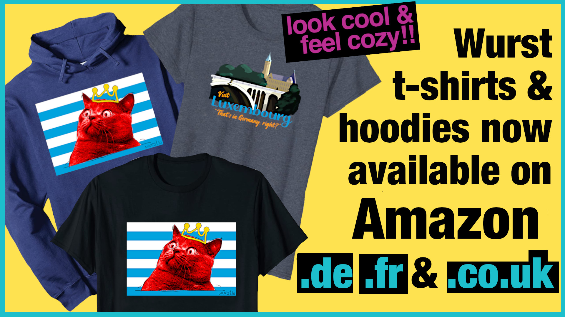 Luxembourg Wurst on Amazon.de, Amazon.fr, and Amazon.co.uk: t-shirts and hoodies