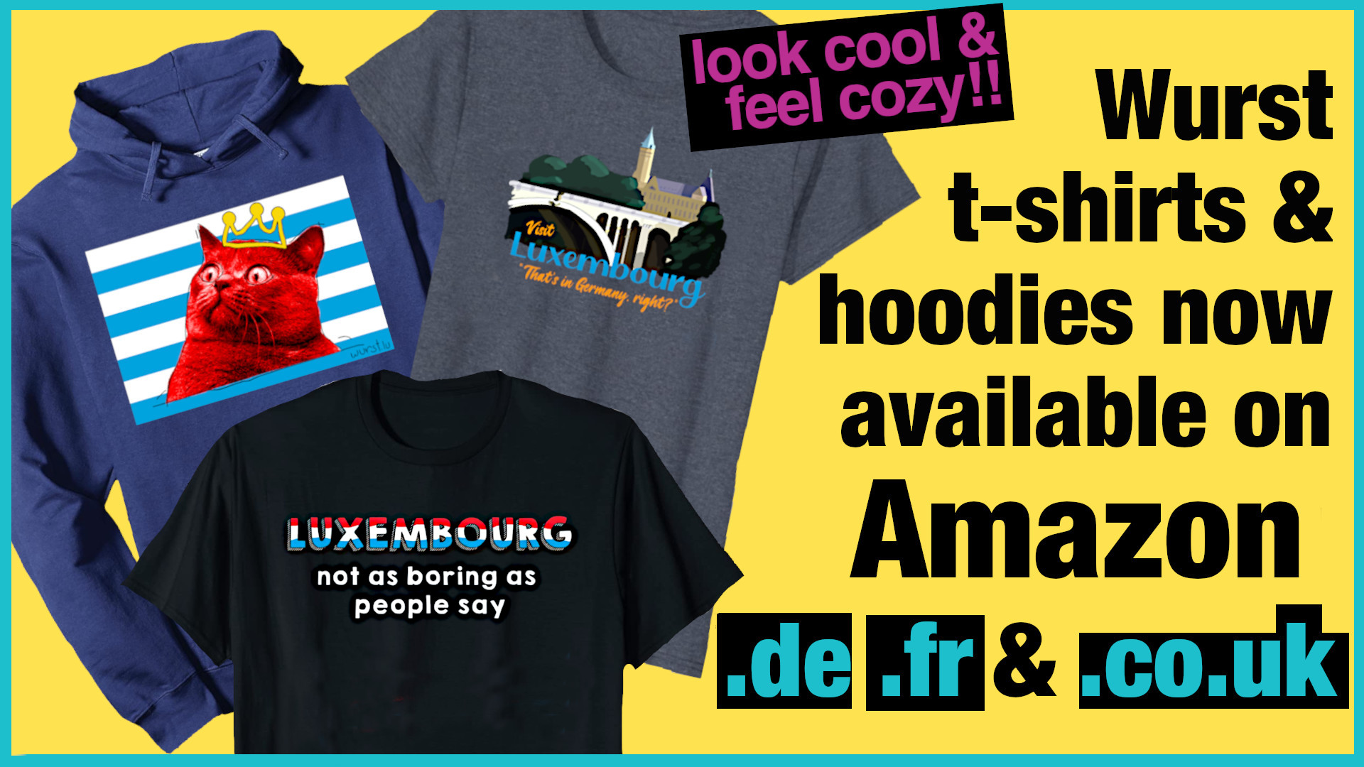 Luxembourg Wurst t-shirts and hoodies on Amazon