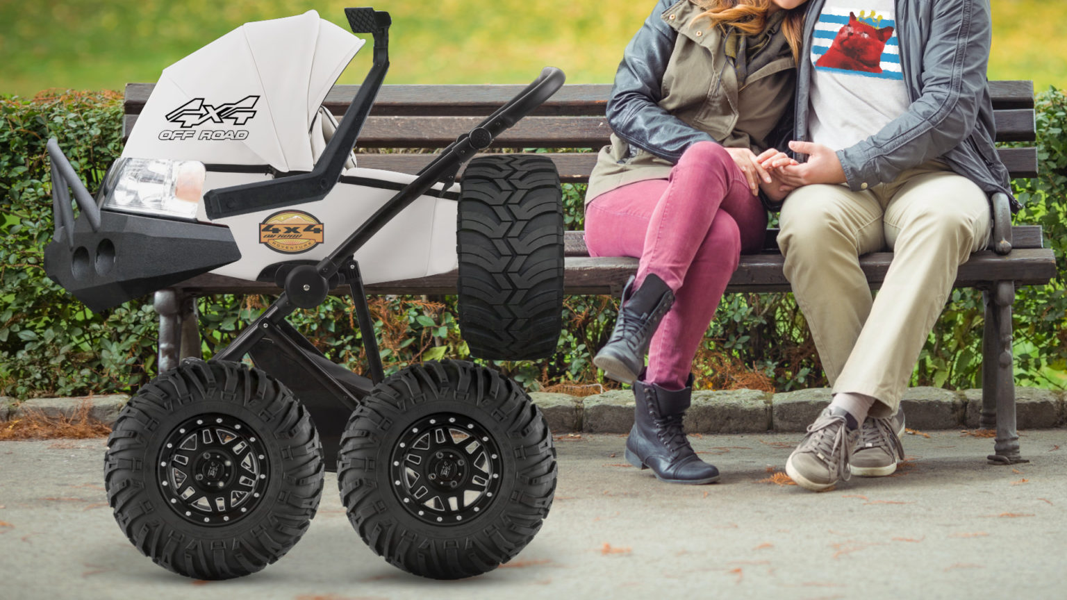 Luxembourg City parents buy offroad luxury pram