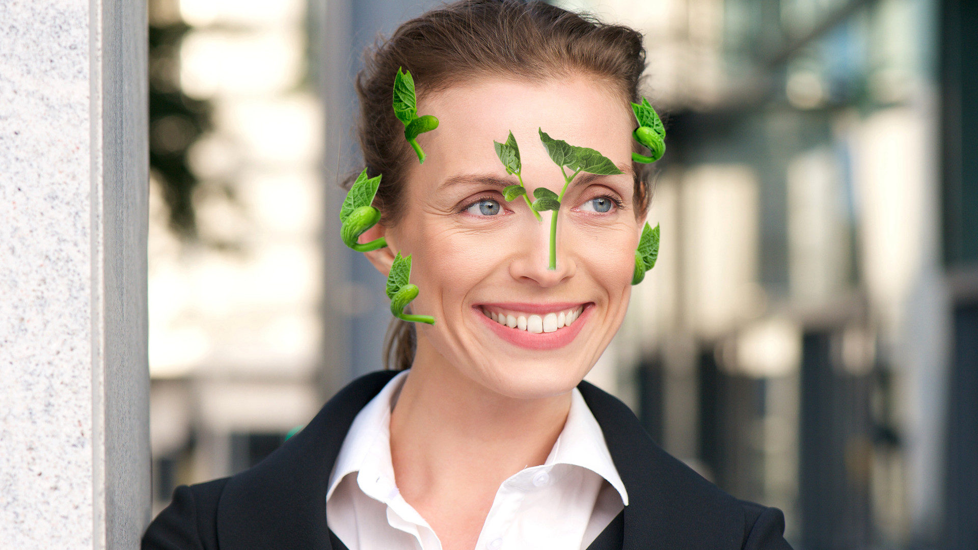 Luxembourg woman face sprouts sun