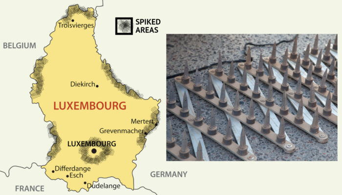 Road spikes Luxembourg tourism